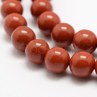 Natural Red Jasper Beads Strands X-G-E375-6mm-02-1