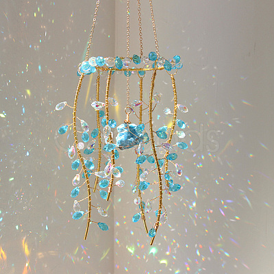 1Bag Iron & Glass Hanging Ornaments HJEW-SP0001-65B-1