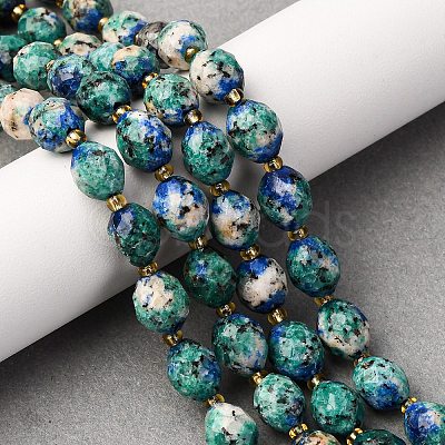 Natural Sesame Jasper Dyed Beads Strands G-D305-B02-03-1