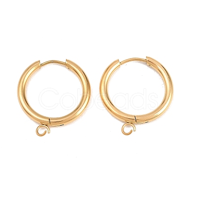 316 Stainless Steel Huggie Hoop Earring Findings EJEW-B158-01E-G-1