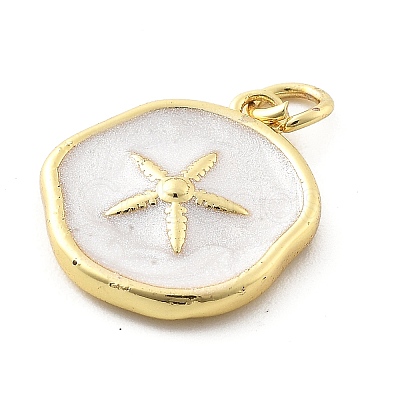 Ocean Theme Brass Enamel Pendants X-KK-Q029-01B-G-1