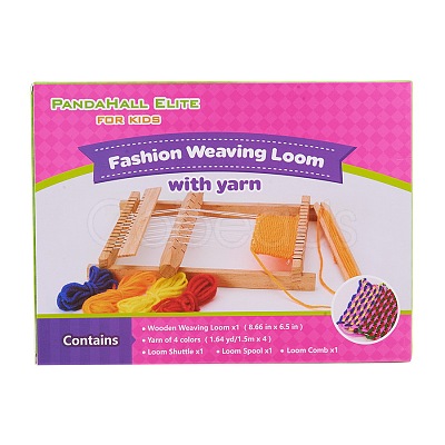 Wood Knitting Weaving Looms with Yarns Warp Adjusting Rods Combs and Shuttles with Detailed Instructions(1 Set ) TOOL-R059-04-1