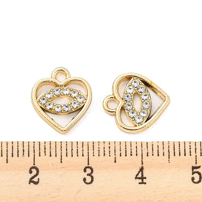 UV Plating Alloy Rhinestone Pendants PALLOY-D026-07G-1