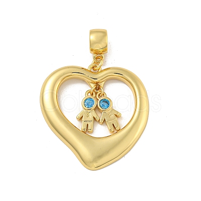 Brass Micro Pave Cubic Zirconia Pendants KK-N254-120C-G-1