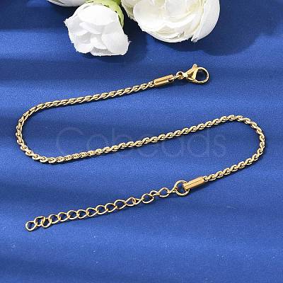 Twist 304 Stainless Steel Link Chains Bracelets for Women BJEW-K240-09G-1