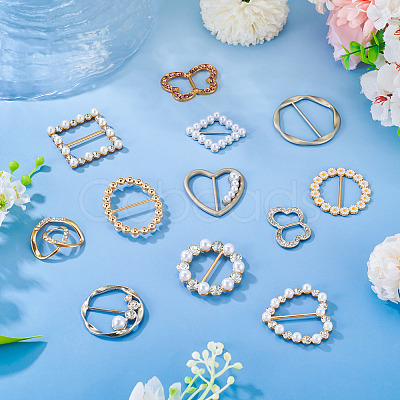 12Pcs 12 Styles Alloy Buckles AJEW-TA0003-44-1