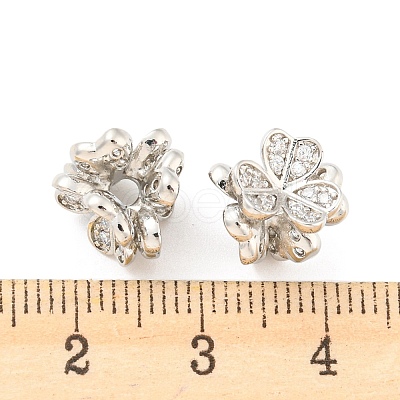 Brass Pave Clear Cubic Zirconia Beads KK-P243-07P-1