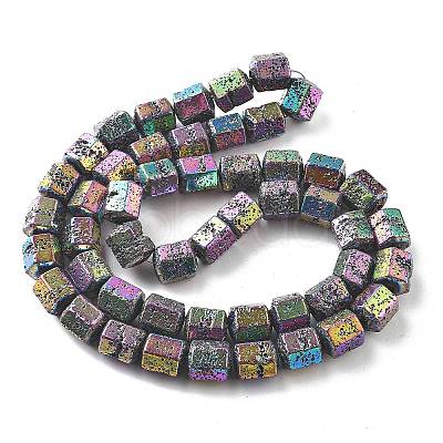 Electroplated Natural Lava Rock Beads Strands G-A251-A01-01A-1