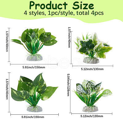 4Pcs 4 Styles Plastic Sea Grass Display Decorations DJEW-GF0001-85-1