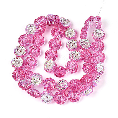 Electroplate Transparent Glass Beads Strands EGLA-N055-01D-1