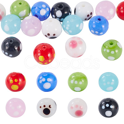 16Pcs 8 Colors Handmade Lampwork Beads LAMP-TA0002-10-1