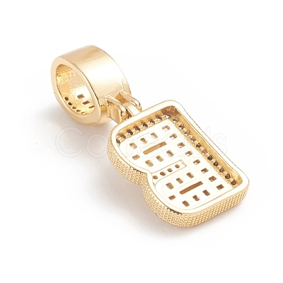 Brass Micro Pave Cubic Zirconia Pendants ZIRC-G165-13G-B-1