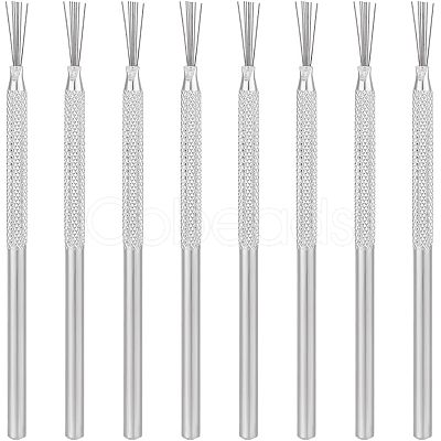 8Pcs Stainless Steel Clay Pottery Sculpture Feather Wire Texture Tool DIY-UN0003-25-1