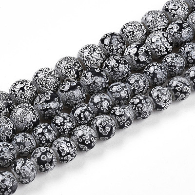 Transparent Baking Paint Glass Beads Strands DGLA-N009-10mm-10-1