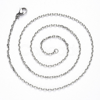Non-Tarnish 304 Stainless Steel Cable Chain Necklace NJEW-S420-008A-P-1