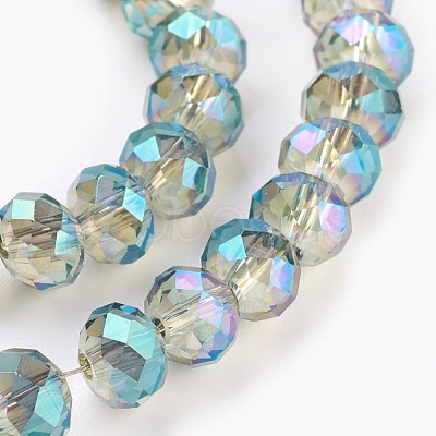 Electroplate Glass Beads Strands X-GLAA-K027-FR-A02-1