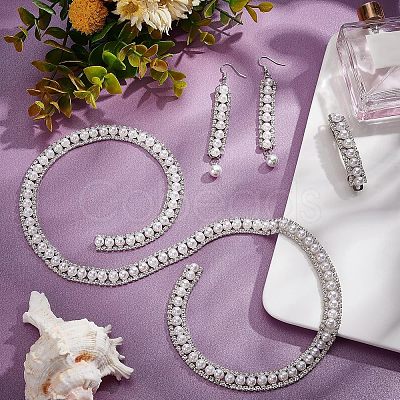 Double Rows Alloy Rhinestone Cup Chain FIND-NB0002-71-1