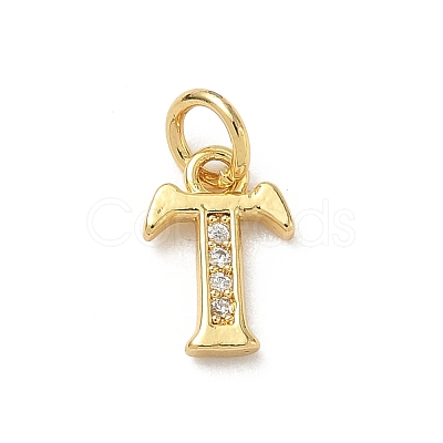 Brass Micro Pave Cubic Zirconia Charms KK-I382-03G-T-1