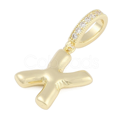Brass Micro Pave Clear Cubic Zirconia Pendants KK-M289-01X-G-1