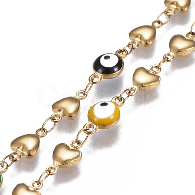 304 Stainless Steel Enamel Chains CHS-P006-10G-1