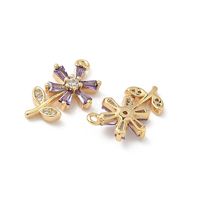 Brass Micro Pave Cubic Zirconia Pendants X1-KK-C099-02G-01-1