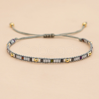 Bohemian Glass Seed Beaded Braided Bead Men NH0073-4-1