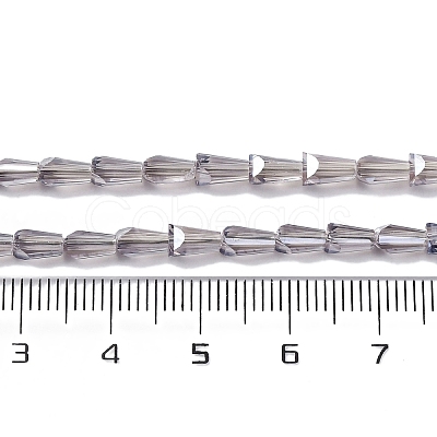 Transparent Electroplate Glass Beads Strands EGLA-H107-02A-PL06-1