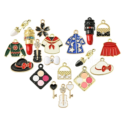 20Pcs 20 Styles Alloy Enamel Pendants ENAM-YW0003-91-1