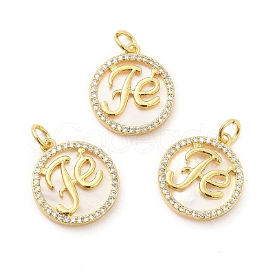 Rack Plating Brass Micro Pave Cubic Zirconia Pendants X-KK-K270-10G-1