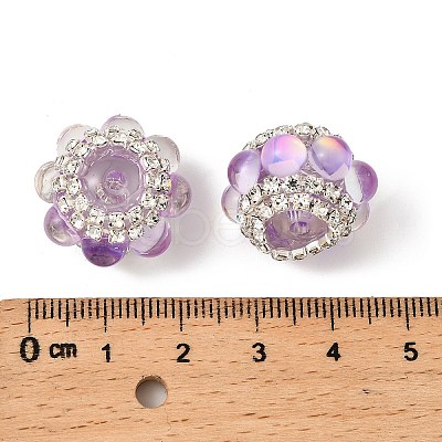 Sparkling Acrylic Rhinestone Round Beads OACR-NH0002-01B-07-1
