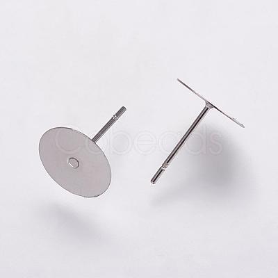Non-Tarnish 304 Stainless Steel Stud Earring Settings STAS-K146-009-10mm-1