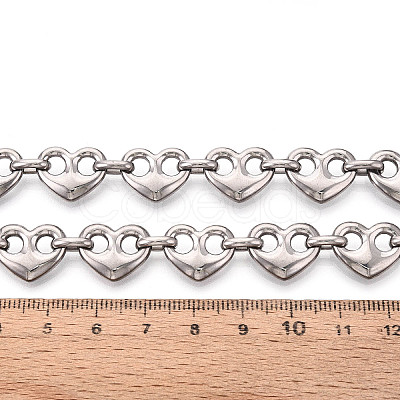 304 Stainless Steel Heart Link Chains CHS-Q009-03P-03-1
