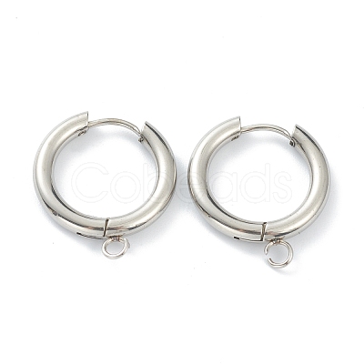 Tarnish Resistant 201 Stainless Steel Huggie Hoop Earring Findings STAS-P283-01G-P-1