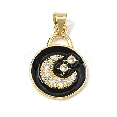 Brass Micro Pave Clear Cubic Zirconia Pendants KK-H267-009B-G-1