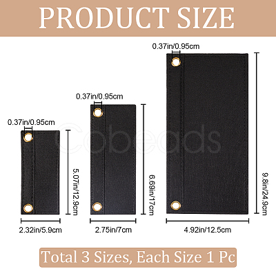 3Pcs 3 Style Wool Felt Crochet Bag Organizer Inserts FIND-CN0001-55-1