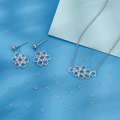 Anti-Tarnish 200Pcs Rhodium Plated 925 Sterling Silver Open Jump Rings STER-PH0001-50-1