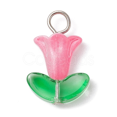 10Pcs Glass Pendants PALLOY-JF02320-01A-1
