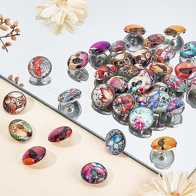 SUNNYCLUE Alloy Jewelry Snap Buttons BUTT-SC0001-02B-1