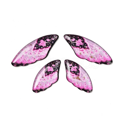 4Pcs 4 Styles Transparent Epoxy Resin Pendants RESI-B032-01A-1