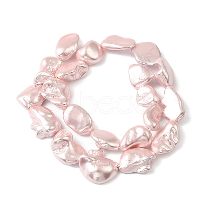 Electroplated Shell Pearl Beads Strands BSHE-A001-01A-1