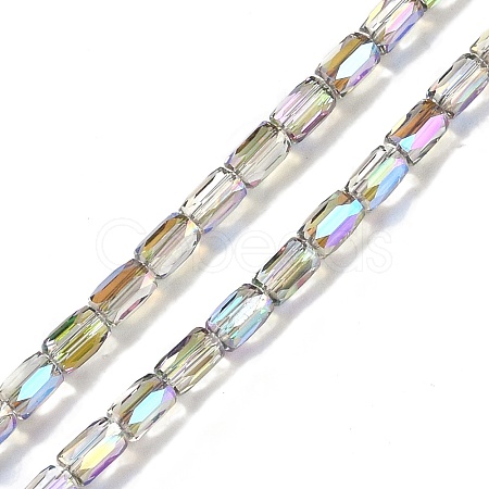 Electroplate Glass Beads Strands GLAA-Q101-02A-HP03-1