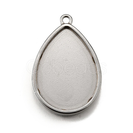 304 Stainless Steel Pendant Cabochon Settings STAS-S181-02P-A-1