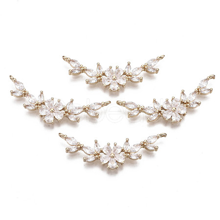Brass Micro Pave Cubic Zirconia Links Connectors KK-R111-020-1