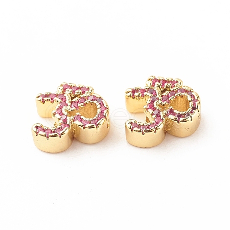 Rack Plating Brass Cubic Zirconia Beads KK-B051-04G-01-1