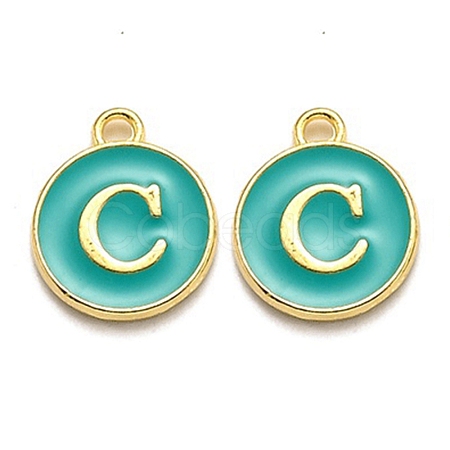 Golden Plated Alloy Enamel Charms ENAM-Q437-15C-1