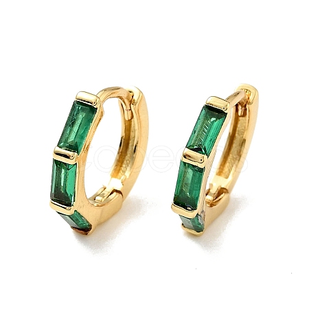 Cubic Zirconia Rectangle Hoop Earrings EJEW-C028-24G-01-1
