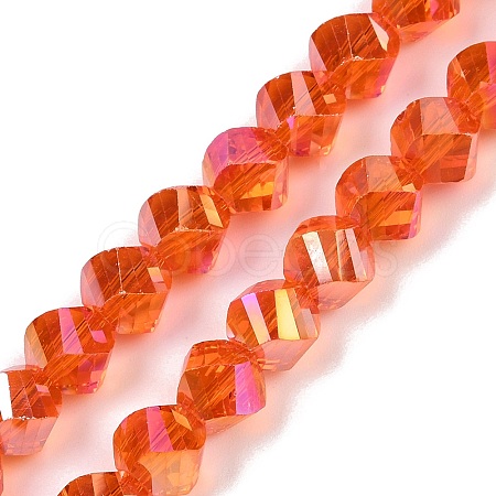Electroplate Transparent Glass Beads Strands EGLA-B011-02A-AB05-1