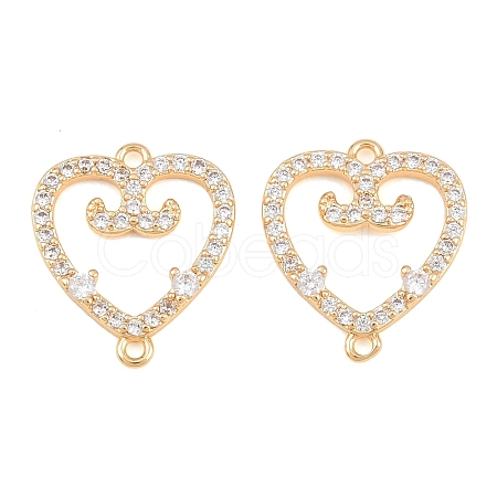 Brass Micro Pave Clear Cubic Zirconia Connector Charms CU-CBA7BFE-03G-G-1