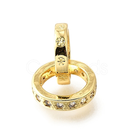 Brass Micro Pave Clear Cubic Zirconia Beads KK-V008-14A-G-1