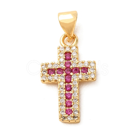 Brass Micro Pave Cubic Zirconia Pendants CU-CJC290F-01A-G-RS-1